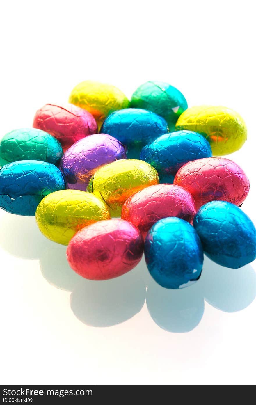 A isolated shot of easter eggs