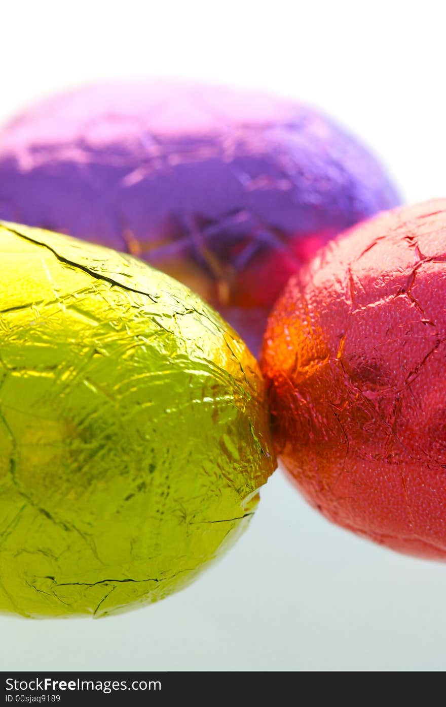 A isolated shot of easter eggs