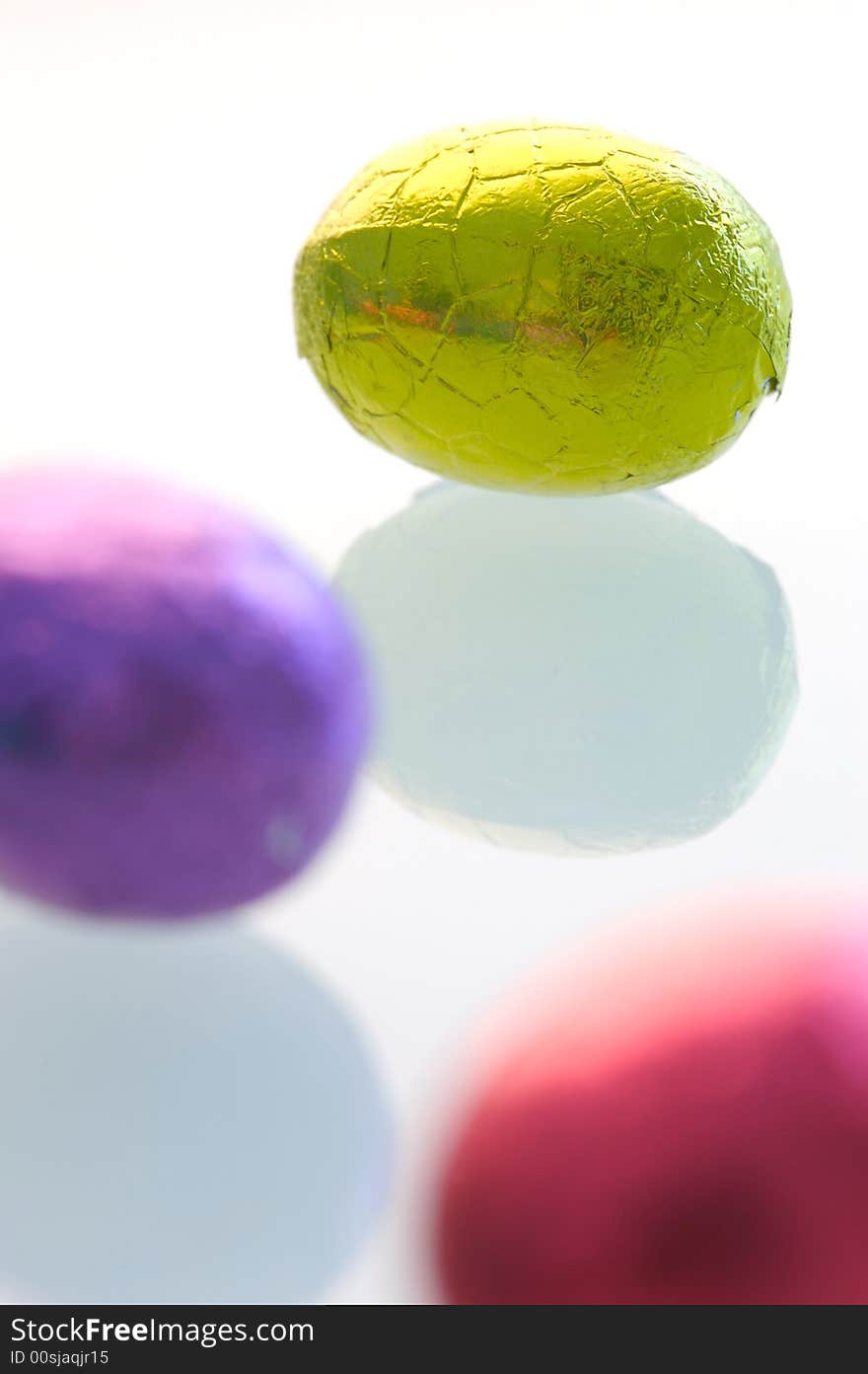 A isolated shot of easter eggs