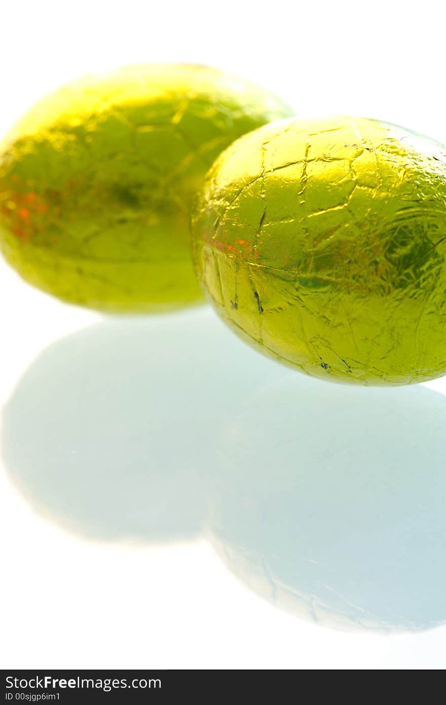 A isolated shot of easter eggs