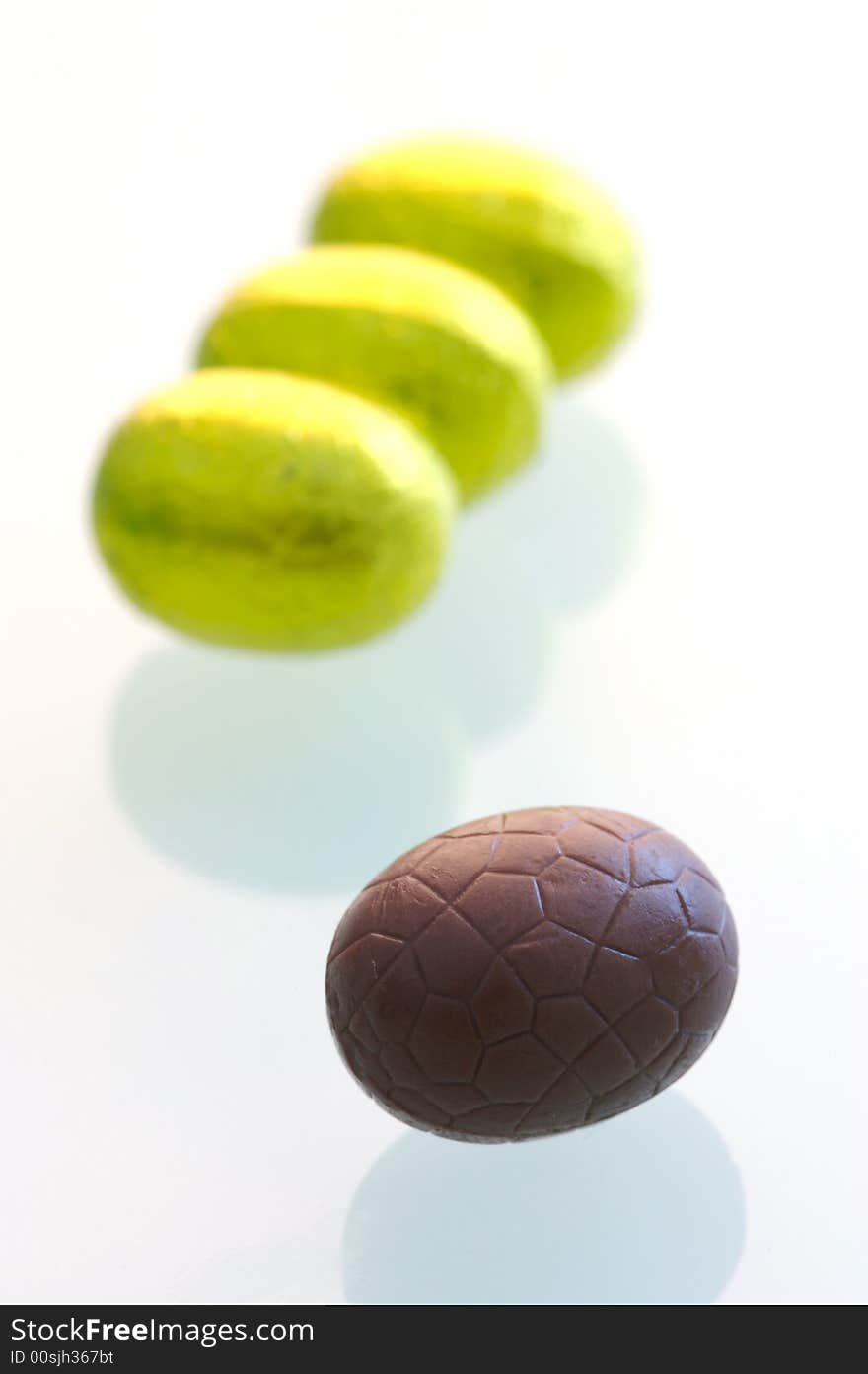 A isolated shot of easter eggs