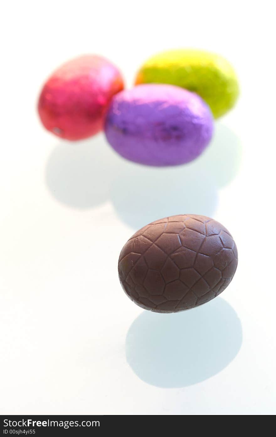 A isolated shot of easter eggs