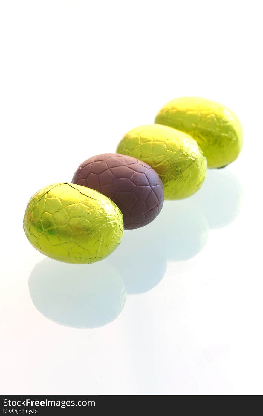 A isolated shot of easter eggs