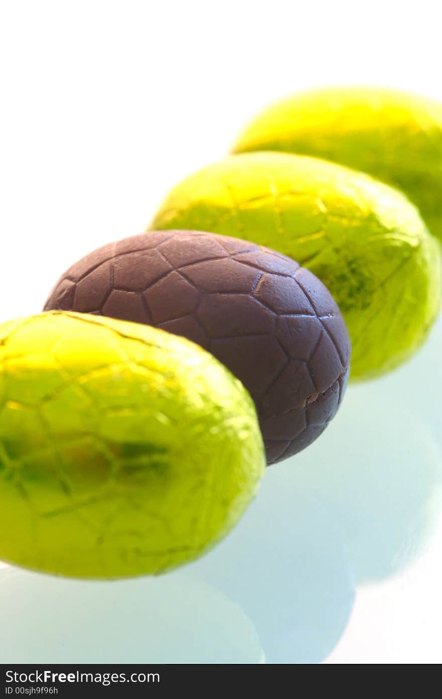 A isolated shot of easter eggs