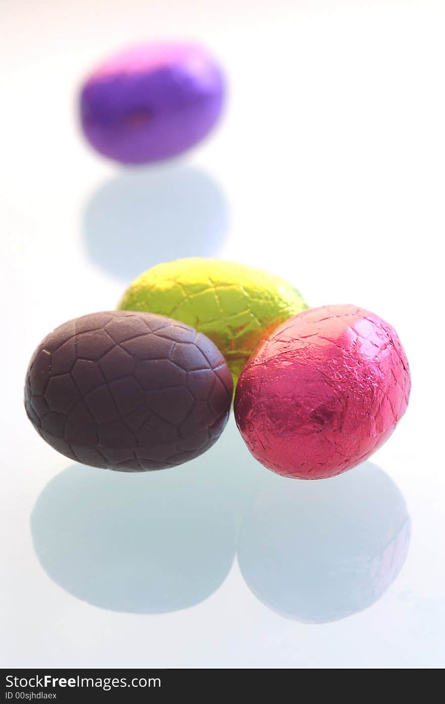 A isolated shot of easter eggs