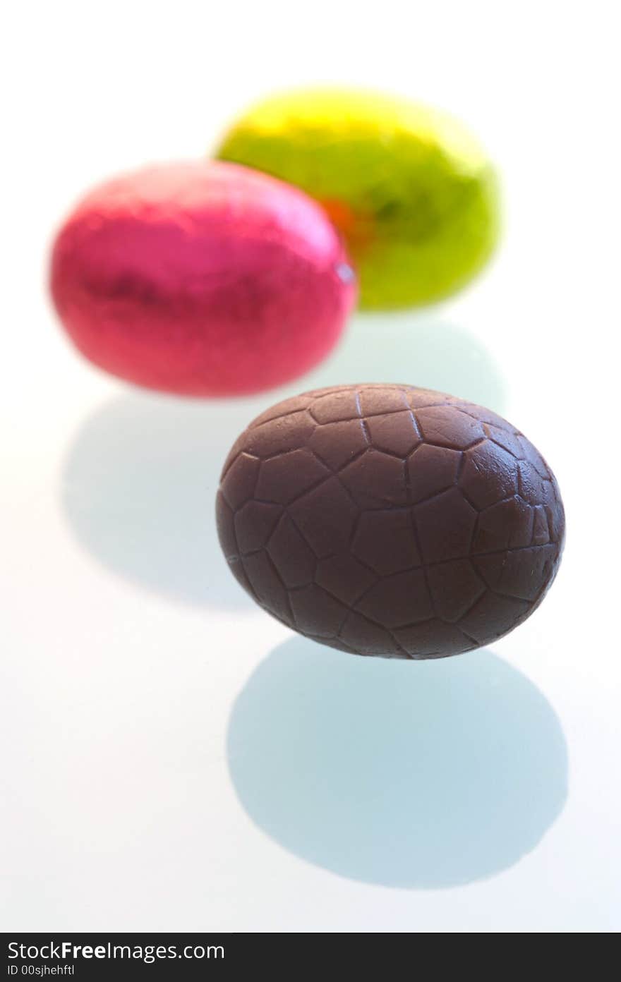 A isolated shot of easter eggs