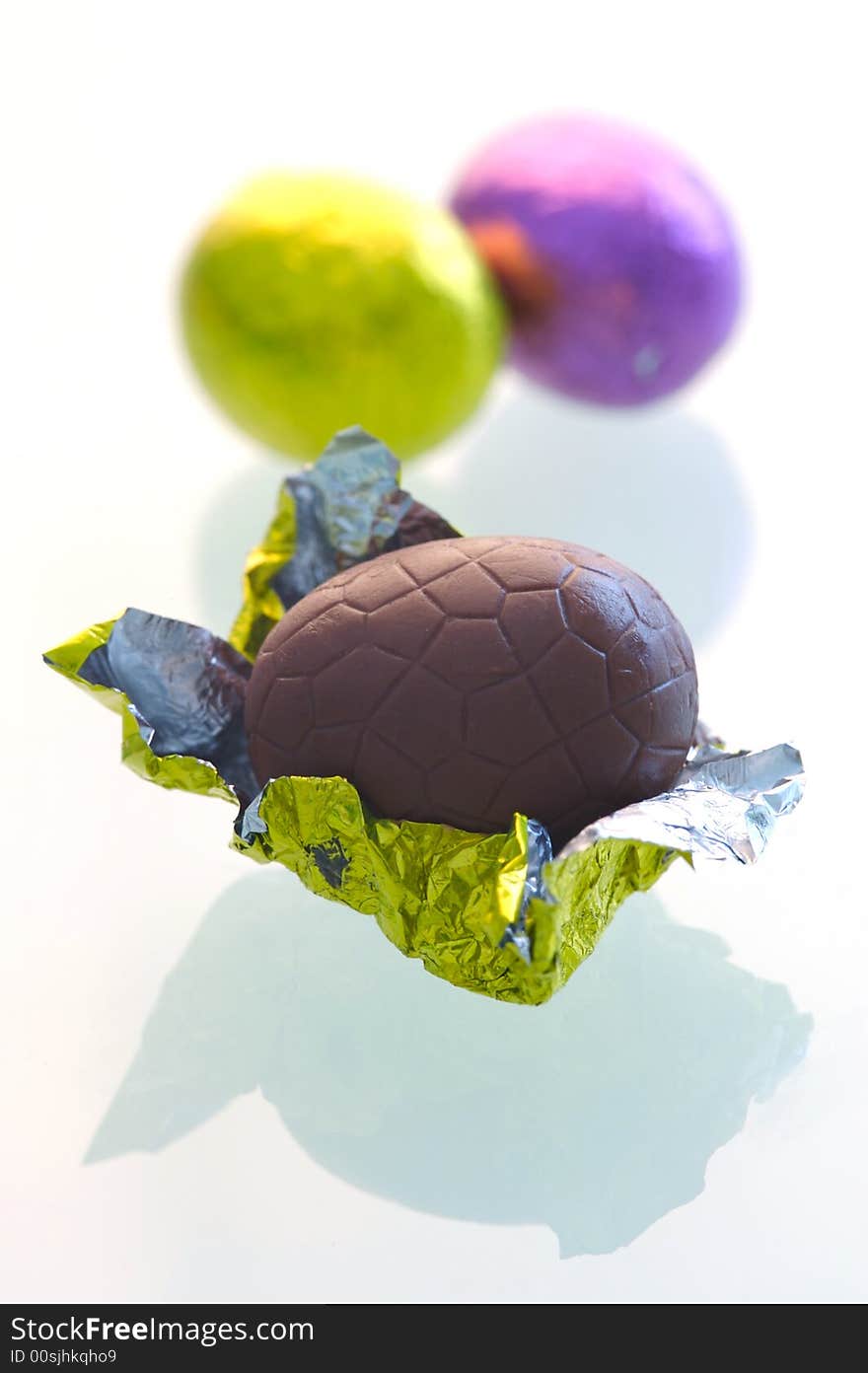 A isolated shot of easter eggs