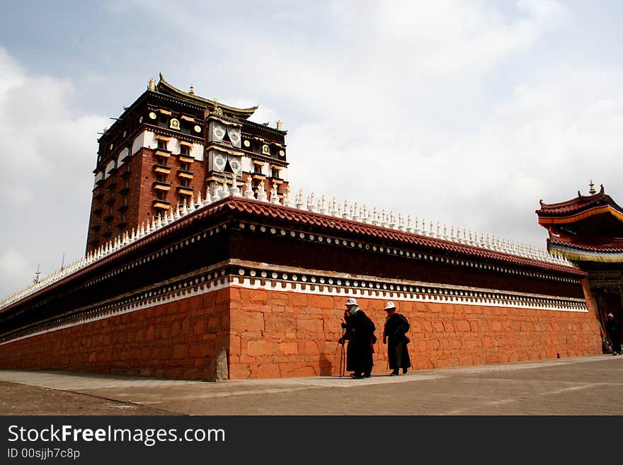 Monastery complex constructed in 17th century and its most striking building, the Milarepa Lhakhang, which stands 13 stories high