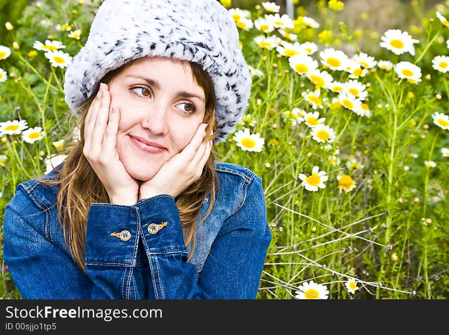 Woman portrait surrounded by flowers. Woman portrait surrounded by flowers.