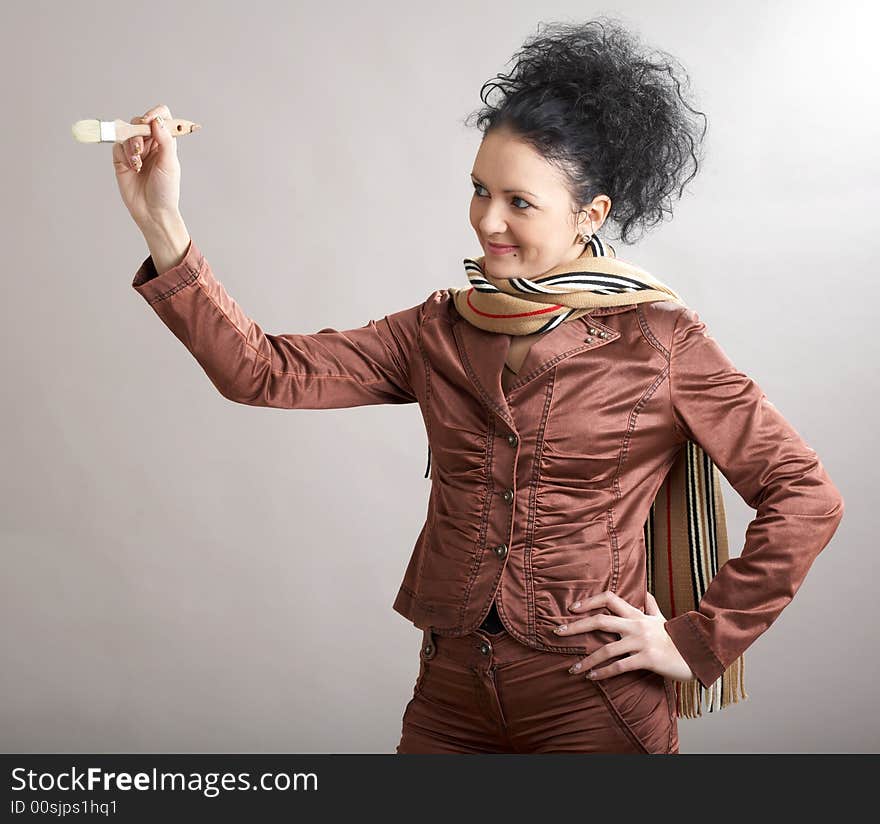 A nice girl in a scarf