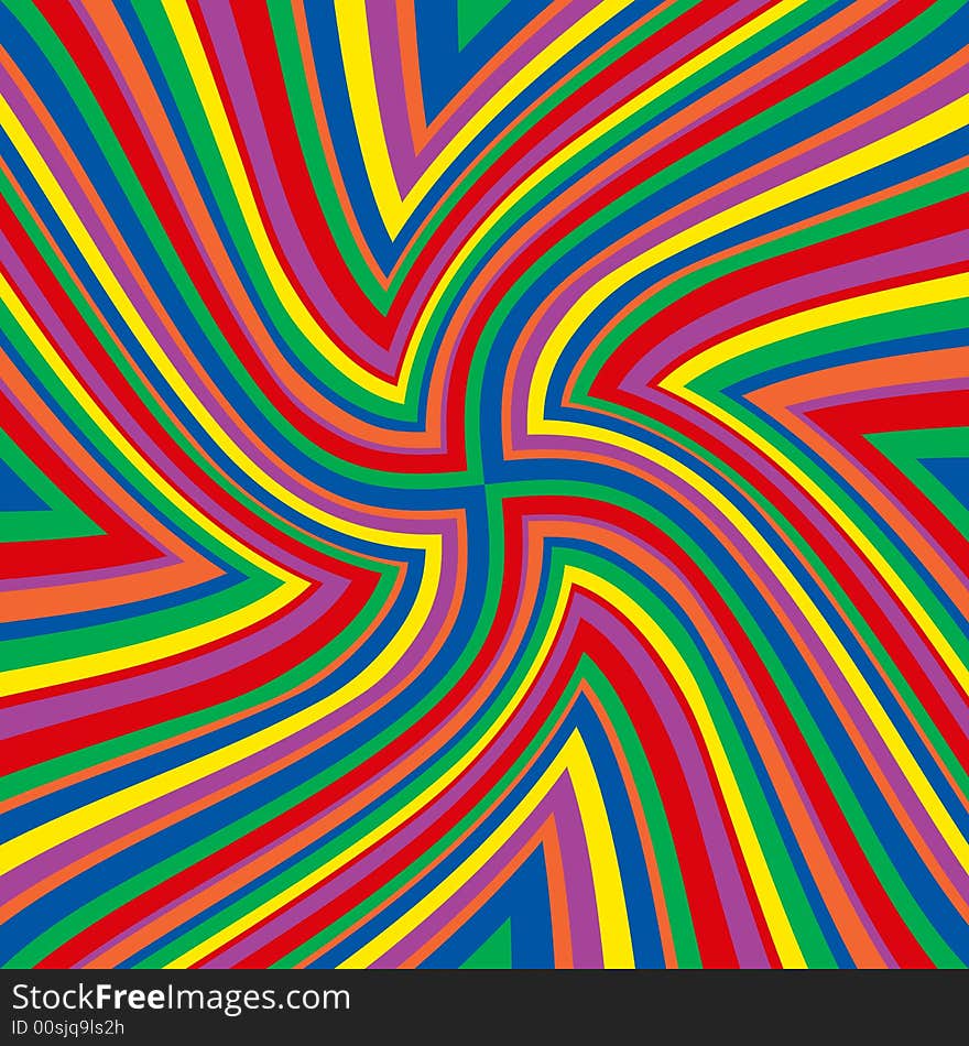 Illustration of bright rainbow colored lines in a swirl pattern. Illustration of bright rainbow colored lines in a swirl pattern