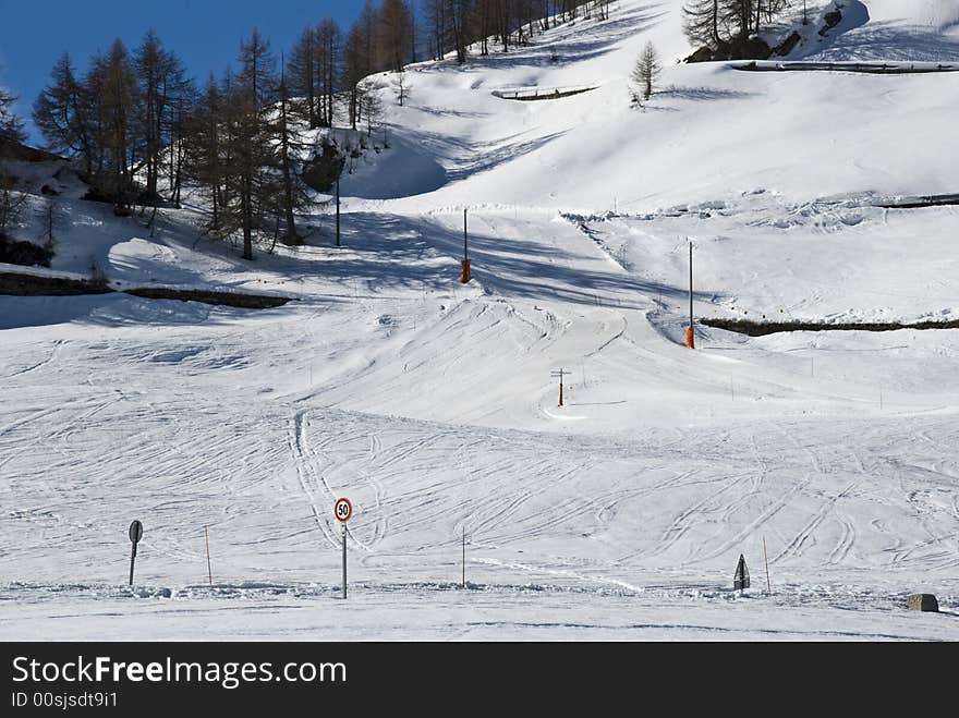 LaThuile, Snow, trees and slop