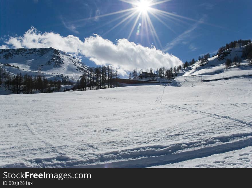 LaThuile, Snow, trees and slop