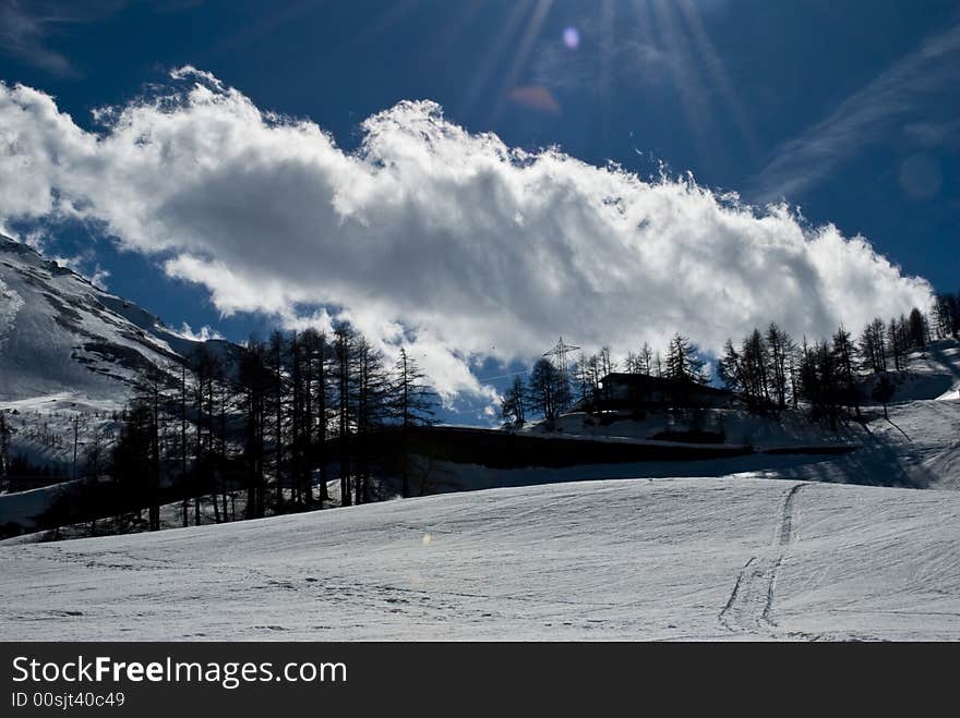 LaThuile, Snow, trees and slop