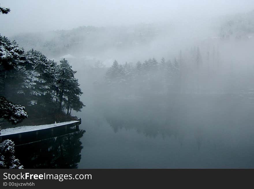 The lake and the mountain in LuShan