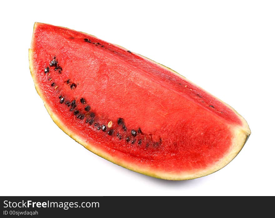 Slice Of Watermelon On White Background