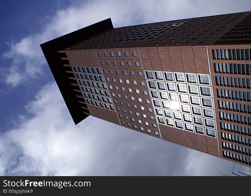 Commercial building made of steel and glass. Commercial building made of steel and glass