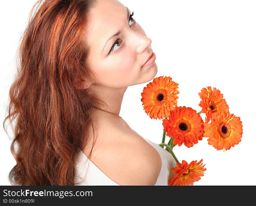 Beautyful young girl with flowers. Beautyful young girl with flowers