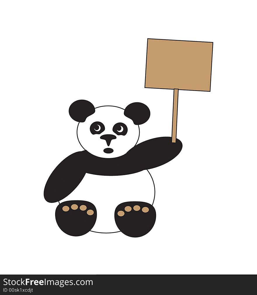 Panda with Placard