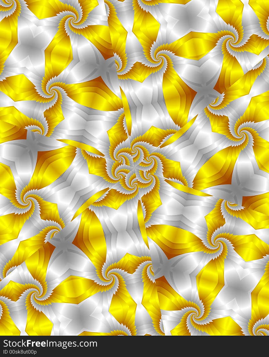 Abstract fractal image resembling satin kaleidoscope wallpaper