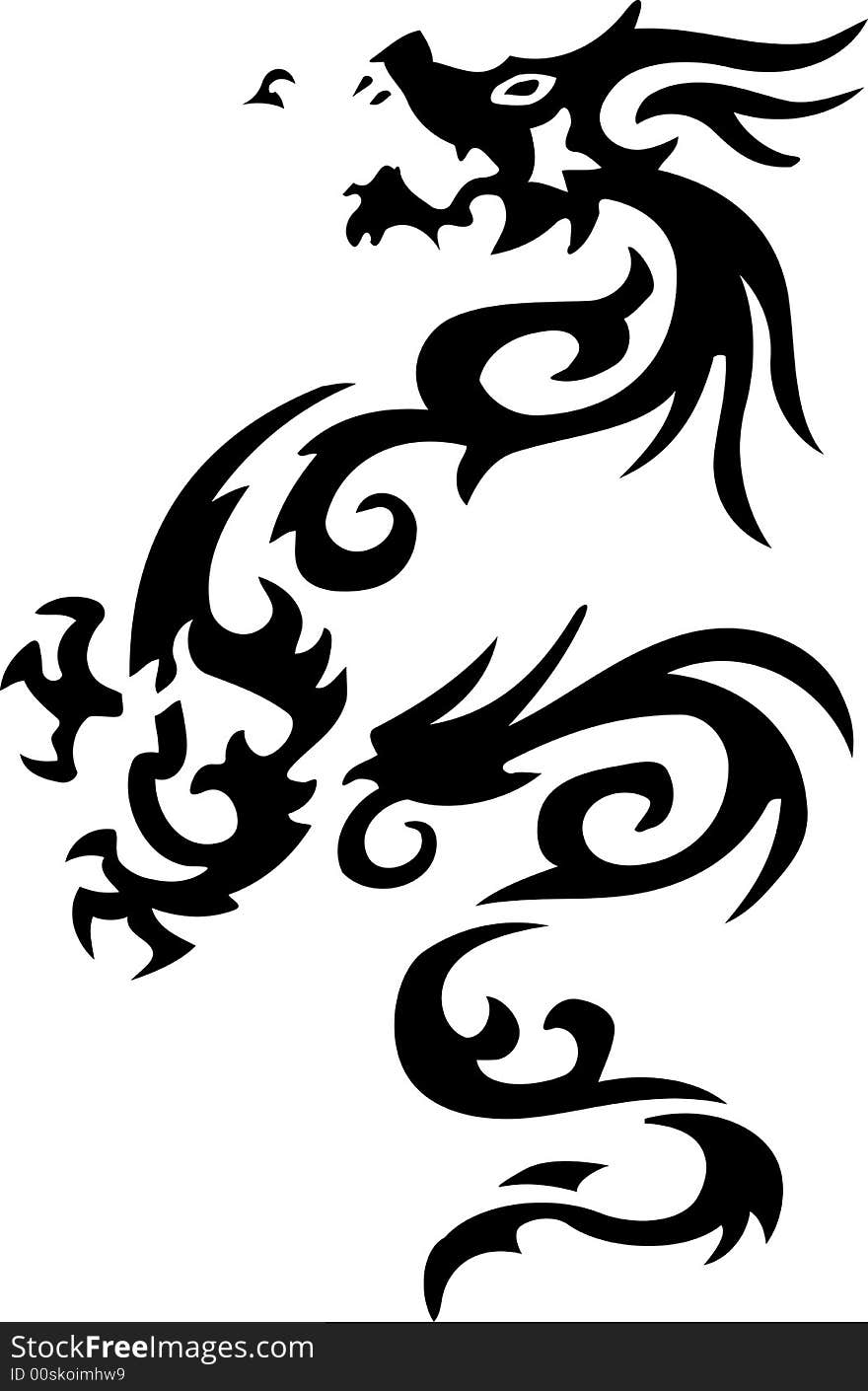 Tribal tattoo of dragon