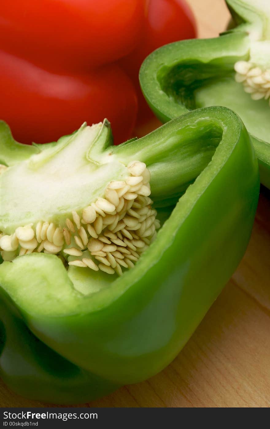 Macro Shot of Cut Bell Pepper