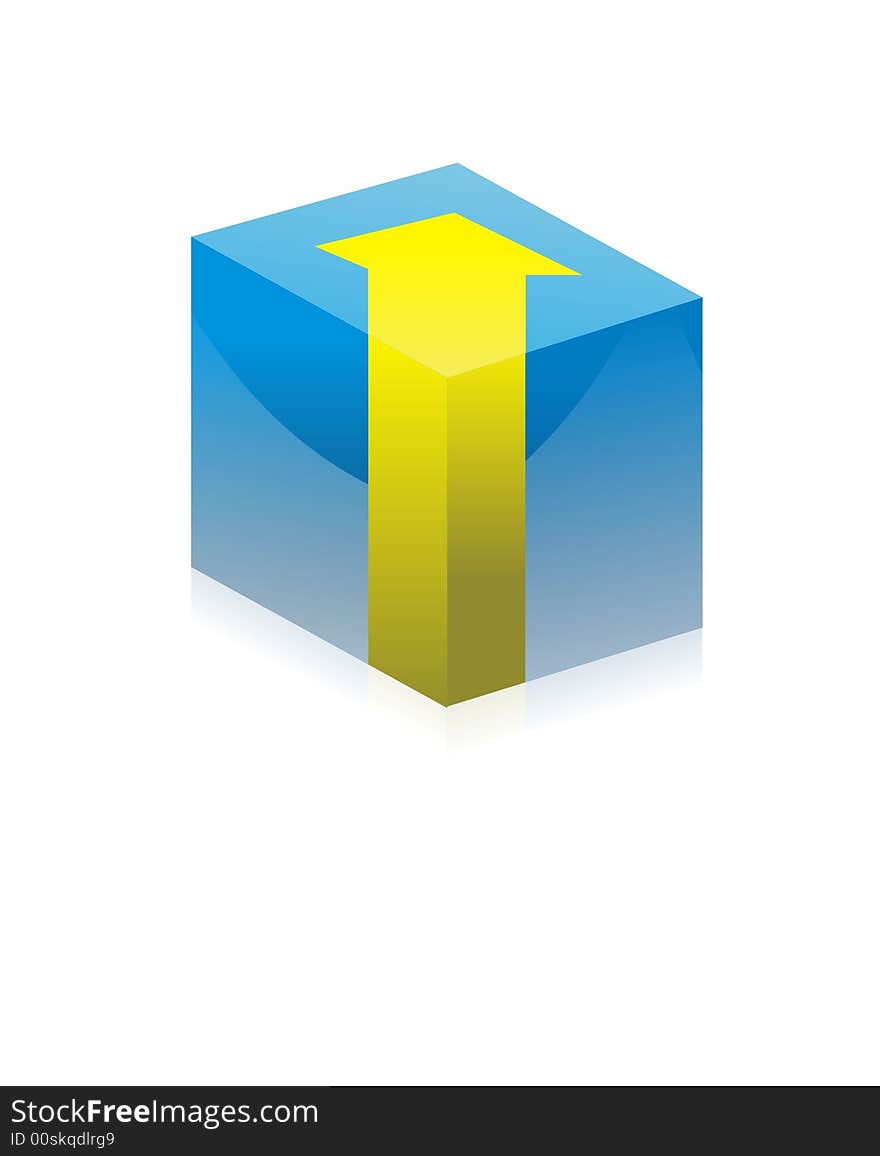 Blue Box With Yellow Arrow