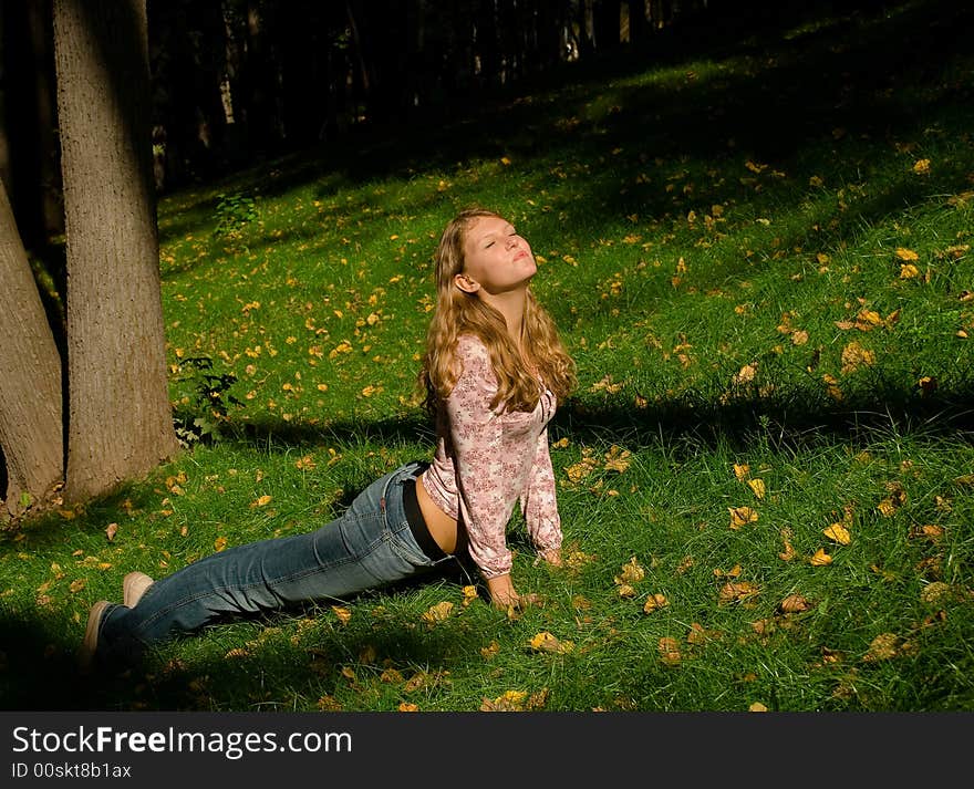 Pretty Girl On The Grass