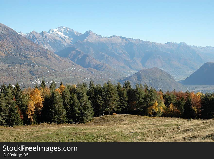 Autumn landscape in alps mountains. Autumn landscape in alps mountains