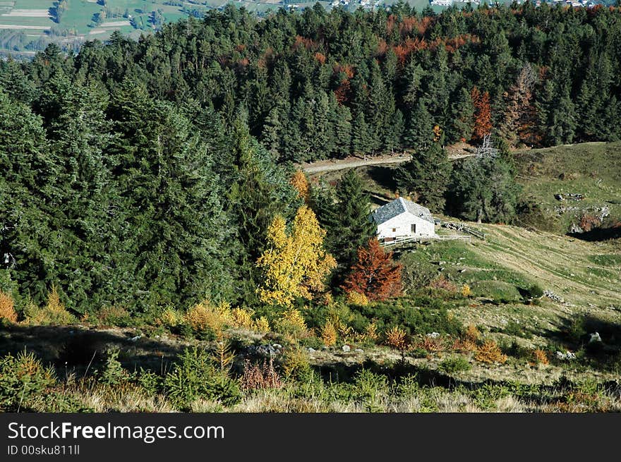 Autumn landscape in alps mountain. Autumn landscape in alps mountain