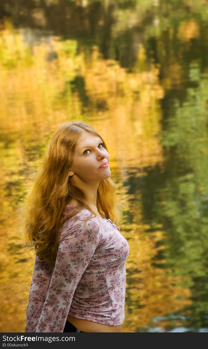 Young woman is looking on the coast. Young woman is looking on the coast