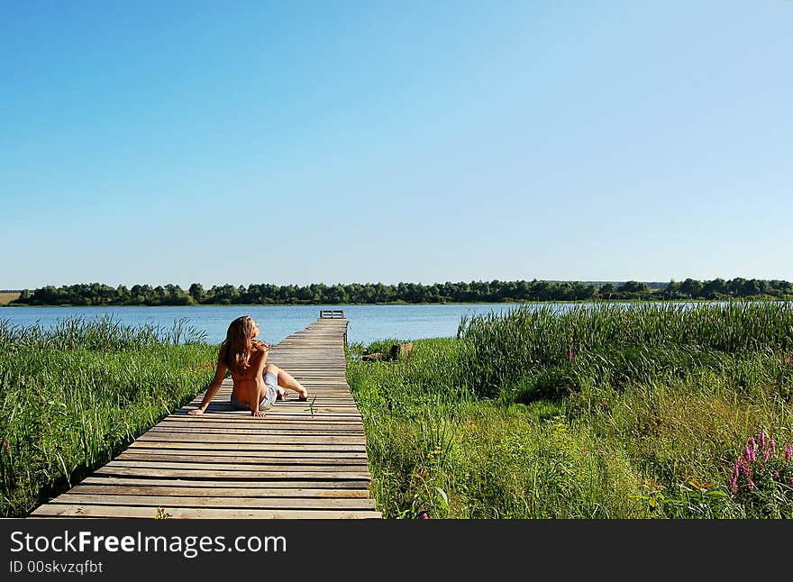 Young  woman getting a suntan