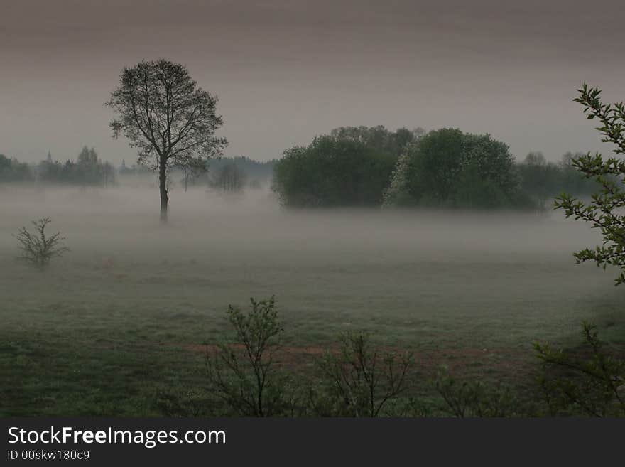 Acre on misty morning