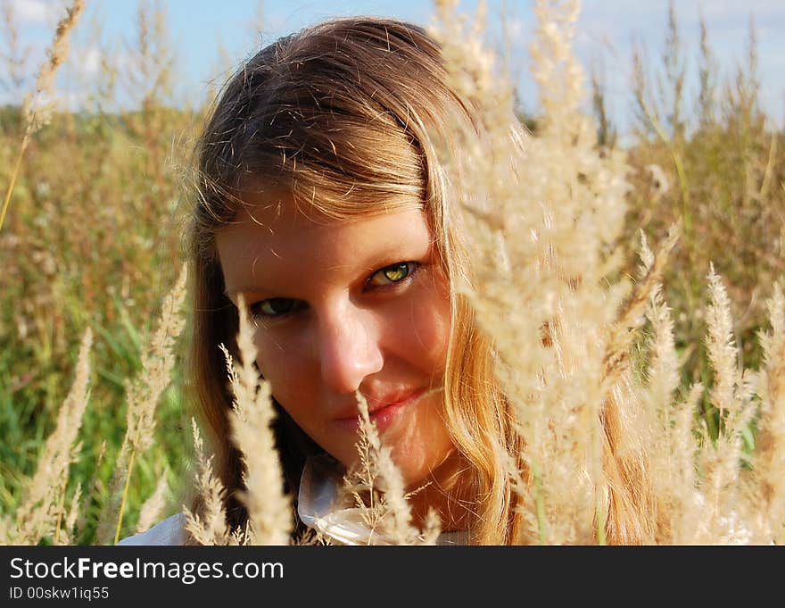 Sunny girl in the field