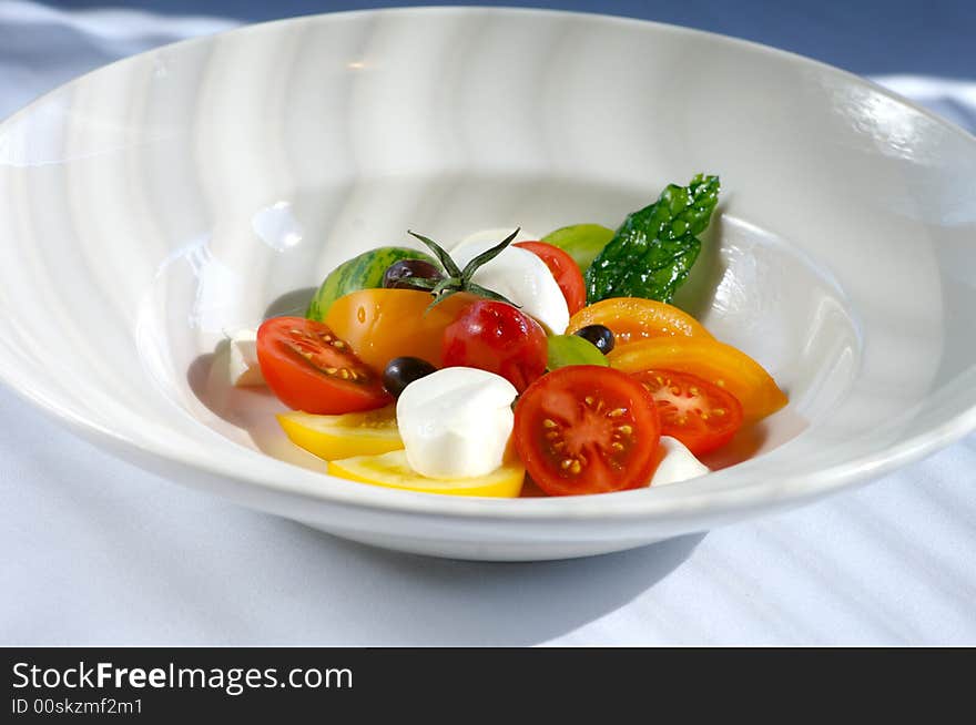 Image of tomato salad with buffalo mozzerella