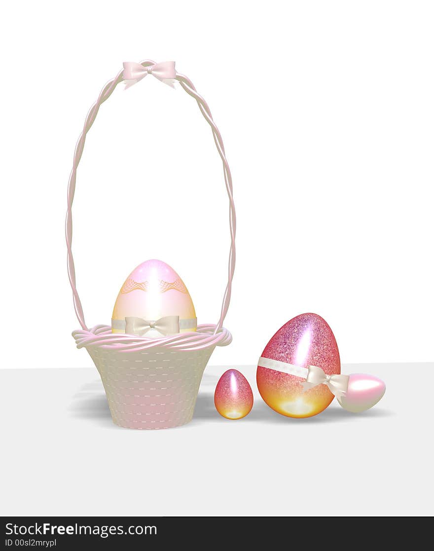 Easter egg in basket