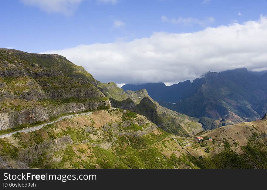 Madeira island, coast landscape at sunset - Atlantic ocean - Portugal. Madeira island, coast landscape at sunset - Atlantic ocean - Portugal