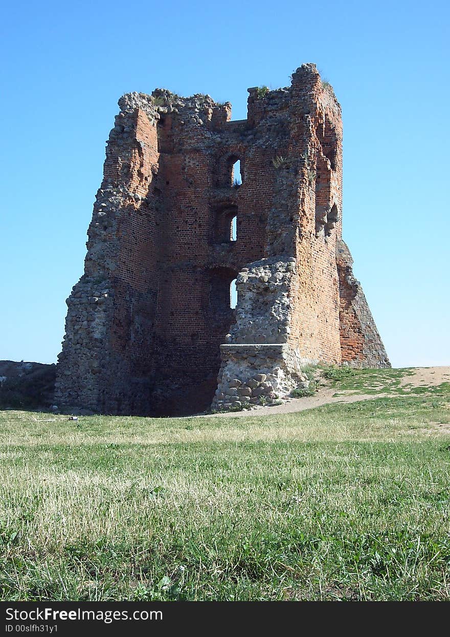 Royal castle ruins in Novogrudok in Belarus