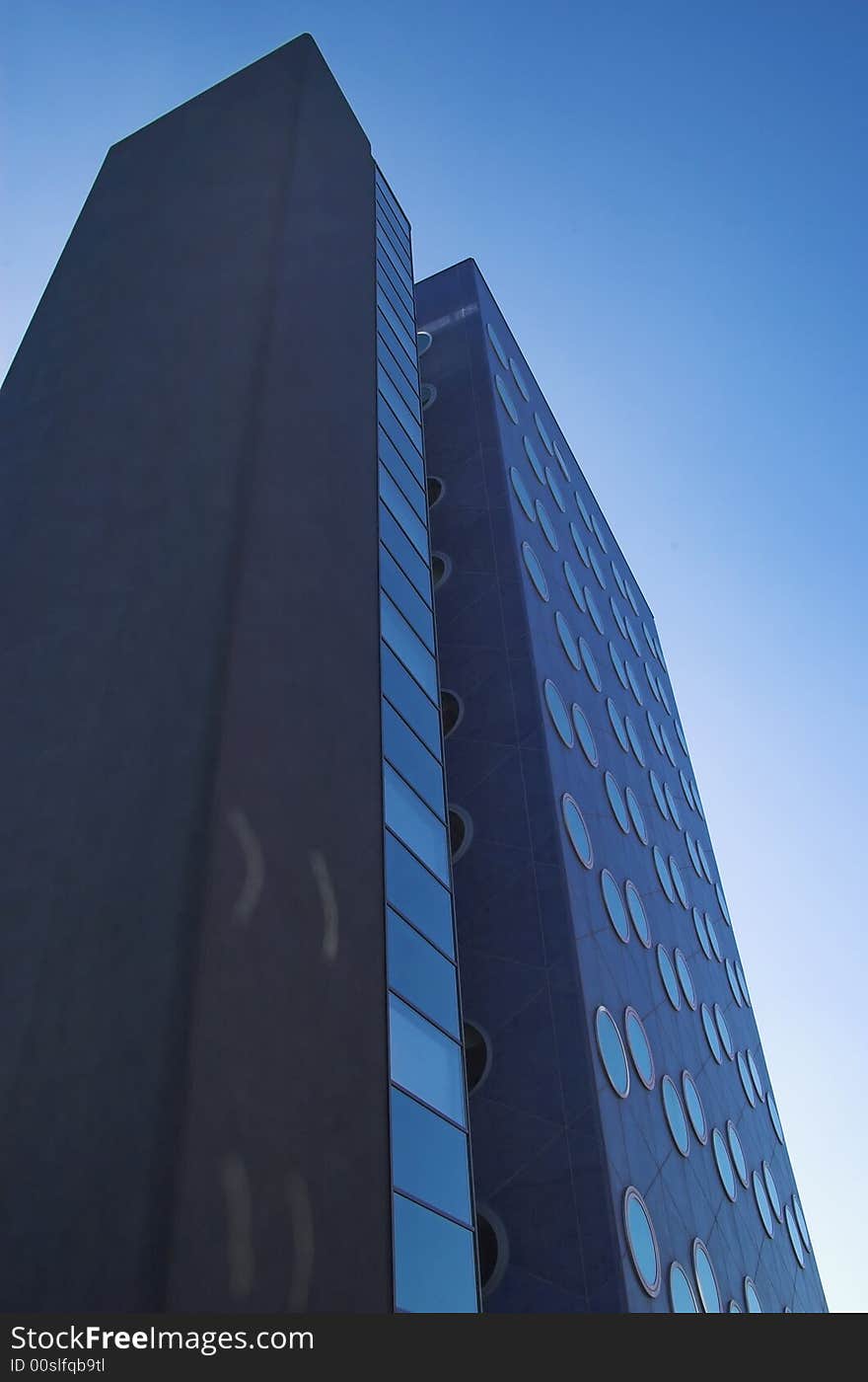 Facade of a modern skyscraper in Holland