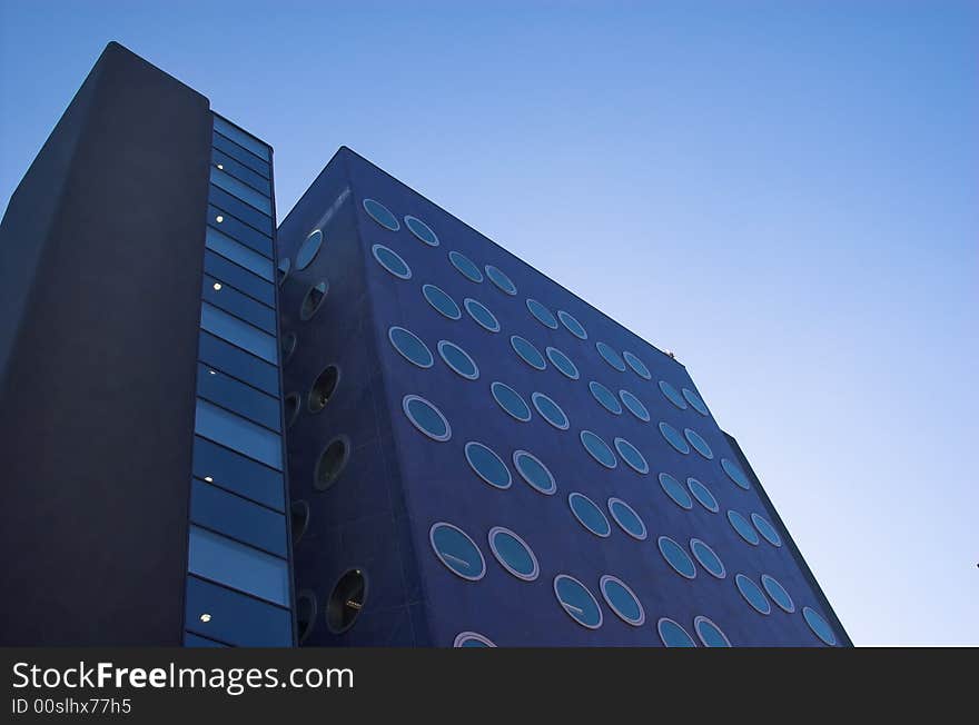 Facade of a modern skyscraper in Holland