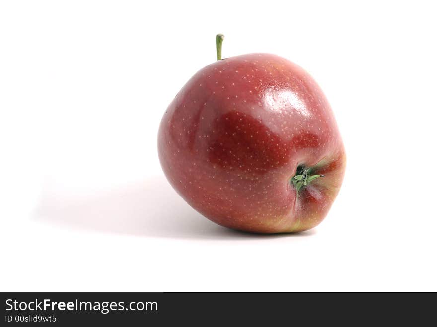 Red apple isolated on white background.