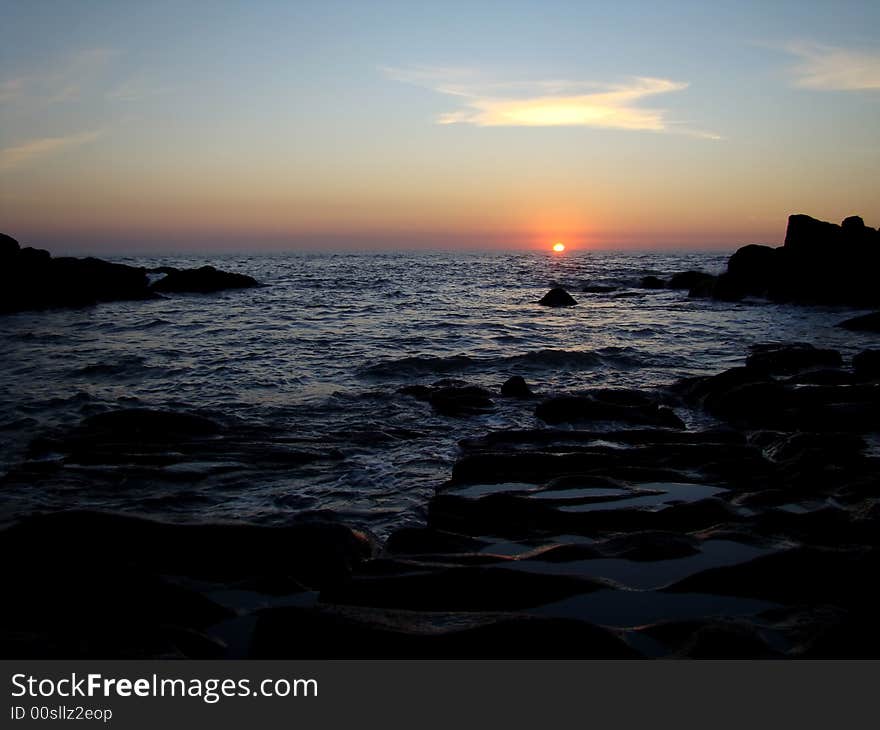 Sunset in the north shore near Viana do Castelo, Portugal. Sunset in the north shore near Viana do Castelo, Portugal