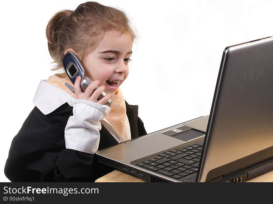 Little 3 year old girl dress as a businesswomen. Little 3 year old girl dress as a businesswomen