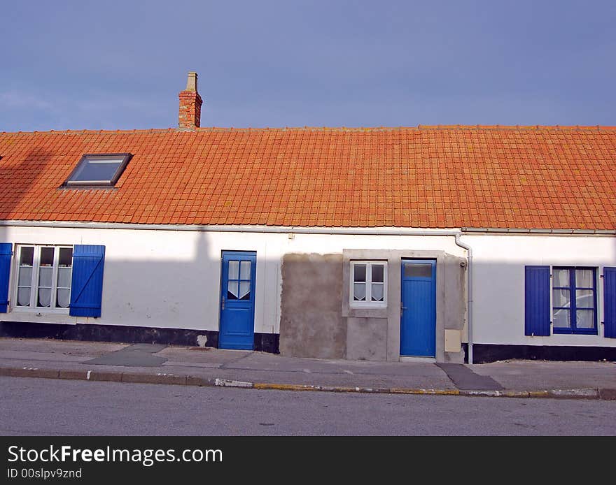 View on a small house in Normandia