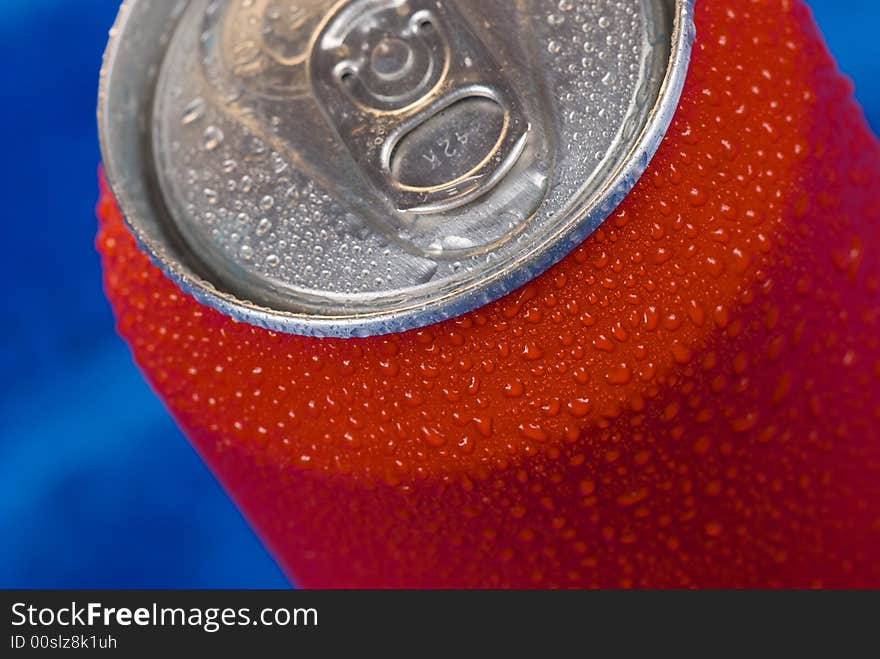 Red cans of soft drink Red cans