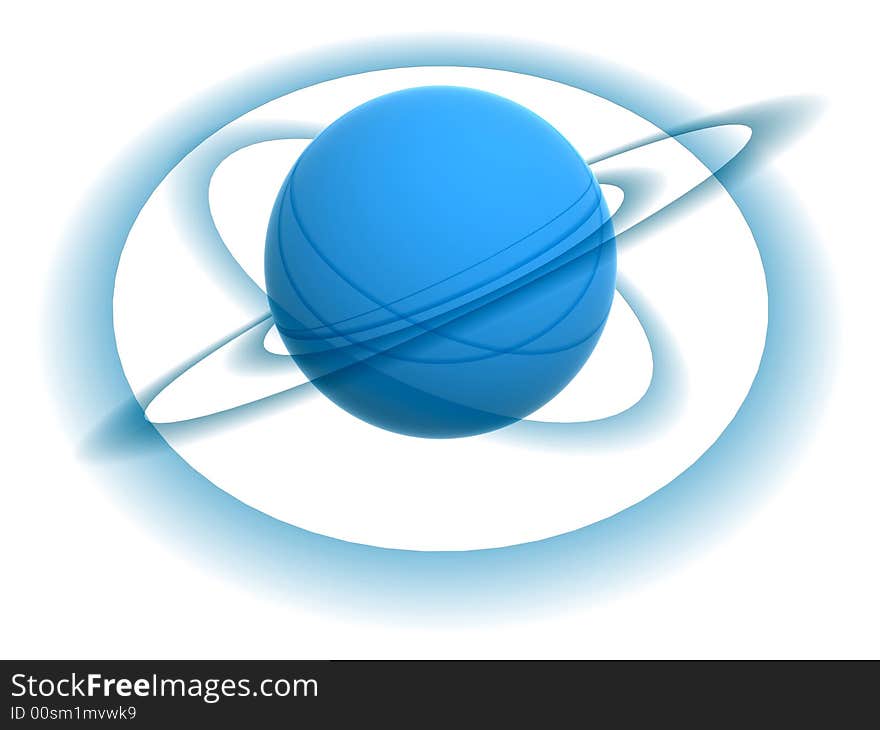 3d render tracks and planet isolated on white background. 3d render tracks and planet isolated on white background