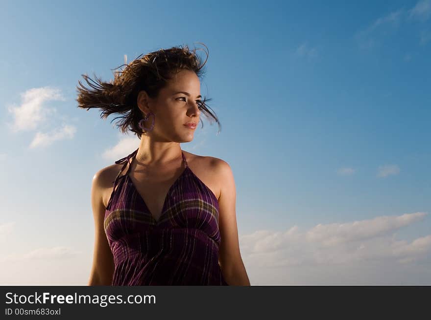 Portrait of young woman relaxing. Portrait of young woman relaxing