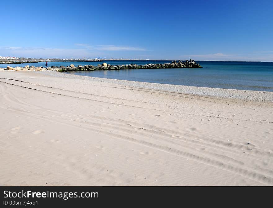 Sea shore in a romanian resort at Black Sea