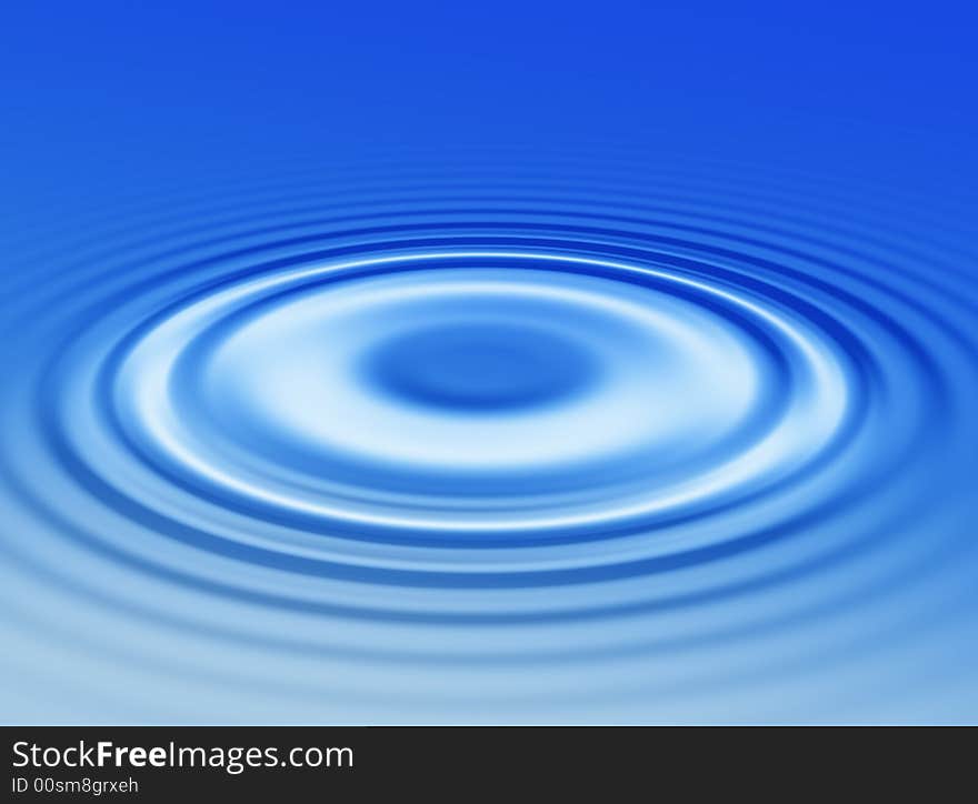 Water background with a water crater in the center