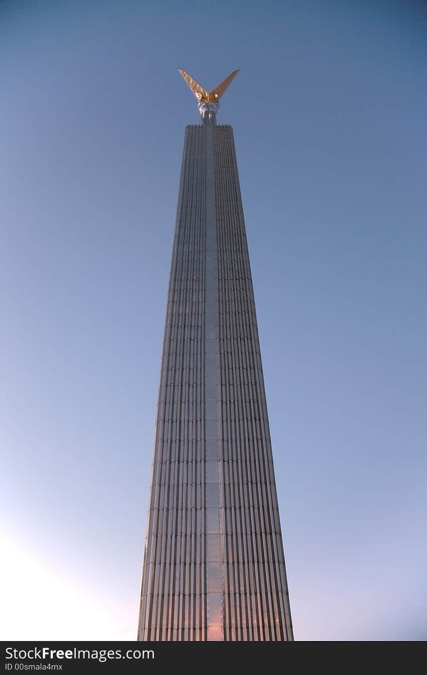Monument samara on sky background